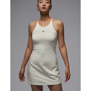 NIKE JORDAN slim knit tank dress in cream size S